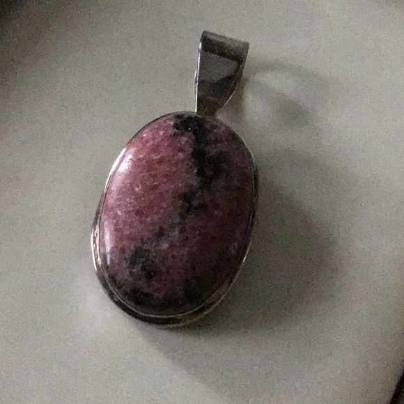 Large Rhodochrosite/Sterling Silver Pendant - Picture 2 of 6